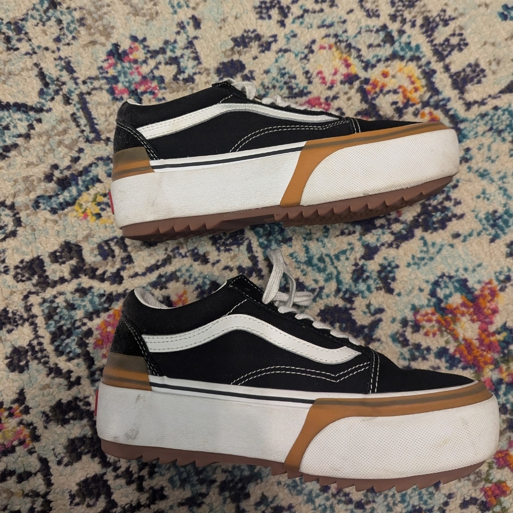 Black Platform Vans